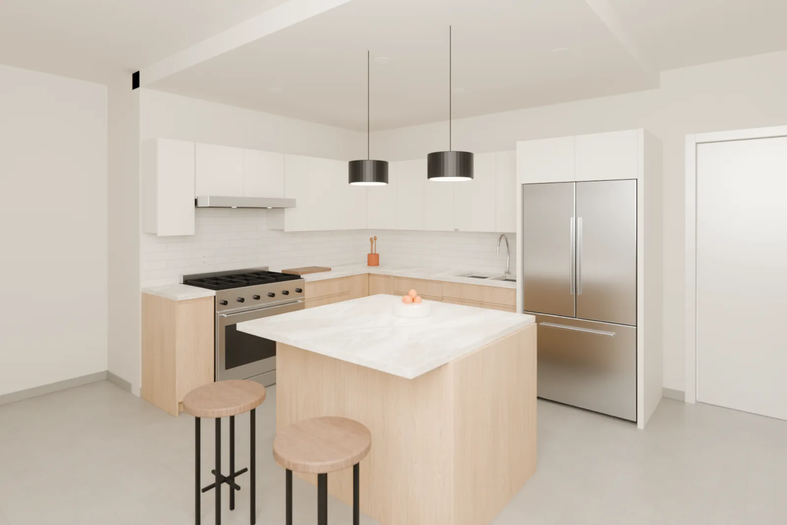 Render de la cocina recomendada para la casa TH5